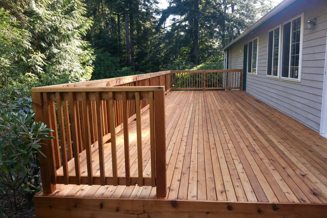 Cedar wood deck construction in Syracuse, NY